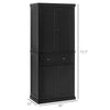 72" Kitchen Pantry Cabinet, Storage Cabinet with Doors and Shelves, Freestanding Food Pantry Cabinet, Black