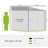 5' x 9' Outdoor Storage Shed,  Lean to Metal Shed with Foundation, Lockable Doors, and Gloves for Patio, Lawn, White