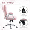 Home Office Chair, Velvet Computer Chair, Button Tufted Desk Chair with Swivel Wheels, Adjustable Height, and Tilt Function, Pink