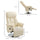 Swivel Recliner, Adjustable PU Leather Upholstered Recliner Chair with Footrest, Padded Arms and Steel Base, Cream White
