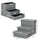 3-Steps Pet Stairs with Storage, Dog Steps for Couch, Bed, Pet Steps for Injured Pet, Older Pets, Small Cats, Gray