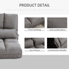 Convertible Bed Chair, Folding Floor Sofa Chair with Adjustable Backrest and Headrest, Dark Gray