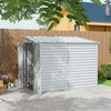 5' x 9' Outdoor Storage Shed,  Lean to Metal Shed with Foundation, Lockable Doors, and Gloves for Patio, Lawn, White