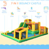 6 in 1 Inflatable Water Slide with Large Pool, Soccer Goal, Trampoline, Climbing Wall, Kids Bounce House with Blower & Bag, for 3-8 Years Old