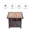 Rattan Wicker Outdoor Accent Table with Umbrella Insert