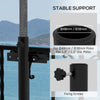Patio Umbrella Holder Stand for Deck Railing, Umbrella Deck Mount Bracket with Adjustable Clamps, Black