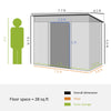 8' x 4' Metal Garden Shed, Backyard Tool Storage Shed with Dual Locking Doors, 2 Air Vents and Steel Frame, White