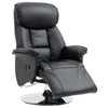 Swivel Recliner, Adjustable PU Leather Manual Recliner Chair with Footrest, Padded Arms and Steel Base, Black