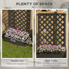 Trellis Planter Box for Climbing Plants, Raised Garden Bed w/ Trellis Lattice for Outdoor Garden, Deck, Backyard, Black