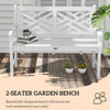 43.25" Outdoor Garden Bench, Wooden Bench, Poplar Slatted Frame Furniture for Patio, Park, Porch, Lawn, Yard, Deck, White