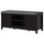 Modern Shoe Storage Bench, Entry Way Bench with Cushion, 2 Sliding Doors, Storage Ottoman Bench, Holds 10 Pairs, Black