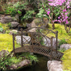 3.3FT Classic Garden Bridge, Metal Arc Footbridge with Safety Railings, Decorative Pond Bridge for Backyard Creek Stream, Rust Brown