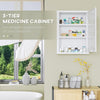 Lockable Medicine Cabinet, 3 Tier Steel Medical Wall Box with 2 Keys and Shelves for Bathroom, White