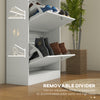Modern Shoe Cabinet with 3 Flip Drawers and Adjustable Shelves, Freestanding Rack Organizer for 18 Pairs of Shoes, White