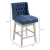 Swivel Bar Stools Set of 2, 27" Counter Height Stools with Linen Upholstery and Button Tufted Design for Kitchen