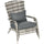 Patio Wicker Adirondack Chair, Outdoor All-Weather Rattan Fire Pit Chair, Soft Cushions, Tall Curved Backrest and Armrests