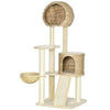 59 Inch Cat Tree for Indoor Cats, Cat Tower with Cat Condo, Hammock, Perches, Scratching Posts, Ramp,  23.5" x 23.5"x 59"