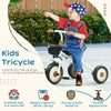 Kids Tricycle for Toddlers Age 2-5 with Adjustable Seat, Toddler Bike for Children with Basket, Bell, Handlebar Grips, White