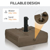 Umbrella Stand for 1.2", 1.5" or 2'' Umbrella Poles, Fillable Umbrella Base, Brown