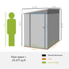 4' x 6' Lean to Garden Storage Shed, Outdoor Storage Shed with Lockable Door Vents for Backyard Patio Lawn, White