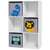 Toy Storage Organizer with 6 Storage Bins, 24.25" x 11.75" x 36", White