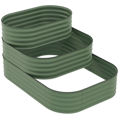 3-Tier Raised Garden Bed with Safety Edging, Open Bottom for Vegetables, Fruit, Herbs, Flowers, 62.25