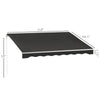 10' x 8' Electric Awning, Retractable Awning, UV Protectio with Remote Controller and Manual Crank Handle for Deck