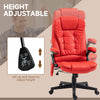 Heated Massage Office Chair, Heated Reclining Desk Chair with 6 Vibration Points, Armrest and Remote, Red