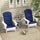Outdoor Chair Cushions for Adirondack Chair, Replacement Cushions with Ties, Seat & Back Cushion, Blue