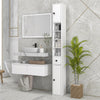 71" Tall Bathroom Storage Cabinet, Narrow Toilet Cabinet with Open Shelves, 2 Door Cabinets, Adjustable Shelves for Kitchen & Hallway, White