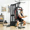 Multi Home Gym Equipment, Workout Station with Sit up Bench, Push up Stand, Dip Station, 143lbs Weights