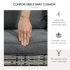 Patio Wicker Adirondack Chair, Outdoor All-Weather Rattan Fire Pit Chair, Soft Cushions, Tall Curved Backrest and Armrests
