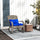 Adirondack Chair, Outdoor Wicker Rocking Chair with High Back, Seat Cushion and Pillow for Porch, Balcony, Dark Blue
