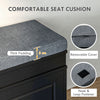 Modern Shoe Storage Bench, Entry Way Bench with Cushion, 2 Drawers, Storage Ottoman Bench, Holds 8 Pairs, Black
