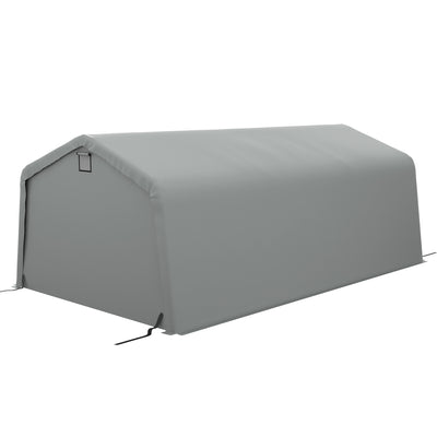 Carport 12' x 20' Portable Garage, Heavy Duty Car Port Canopy with Ventilation Windows and Large Roll-up Door, Gray