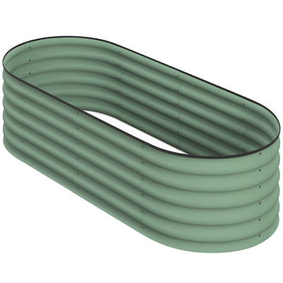 4.9 x 2 x 1.4ft Galvanized Raised Garden Bed Kit, Metal Planter Box with Safety Edging, Green