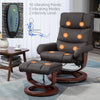 Swivel Recliner with Ottoman Massage Recliner Chair and Ottoman Faux Leather Reclining Chair with Remote Brown