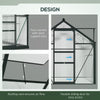 6' x 8' x 7' Polycarbonate Greenhouse, Outdoor Aluminum Walk-in Greenhouse Kit with Vent and Door for Backyard Garden, Gray