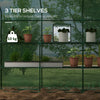 4.6' x 4.7' Portable Greenhouse, Water/UV Resistant Walk-In Hot House w/ 2 Tier U-Shape Flower Rack, Roll Up Door, Windows, Green