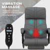 Heated Massage Office Chair with 4 Vibration Points, Heated Reclining PU Leather Computer Chair with Adjustable Height, Gray