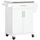 Kitchen Cart on Wheels, Rolling Kitchen Cart with Stainless Steel Countertop, Drawer, Towel Rack & Spice Rack, White
