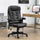 Heated Massage Office Chair, Heated Reclining Desk Chair with 6 Vibration Points, Armrest and Remote, Dark Brown