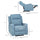 Electric Power Recliner, Wall Hugger Recliner Chair Armchair Sofa with Linen Upholstered Seat & Retractable Footrest, Blue