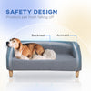 38" Dog Sofa for Medium Large Dogs, Dog Couch w/Removable Cushion, Washable Cover, Anti-slip Feet, for Dogs Up to 55 lbs - Gray