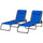 2 Pieces of 4-Position Reclining Beach Chair Chaise Lounge Folding Chair - Blue