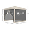 10' x 10' Pop Up Canopy Tent, Instant Sun Shelter with Netting, Windows and Carry Bag, Height Adjustable
