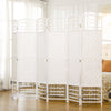 6 Panel Folding Room Divider Portable Privacy Screen Wave Fiber Room Partition for Home Office White