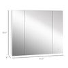 LED Bathroom Mirrow Cabinet, Wall-Mounted Bathroom Medicine Mirror Organizer with Dimmer Touch Switch, 3 Doors & USB Charged, White