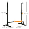 Adjustable Squat Rack, Barbell Rack with Dip Station and Push Up Stand, Multi-Function Weight Lifting for Home Gym