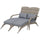 Wicker Adirondack Chair for 2 w/ Cushions & Footrests, PE Rattan Chair, Patio Chair for Porch, Backyard, Garden w/ High-back & Armrests, Gray